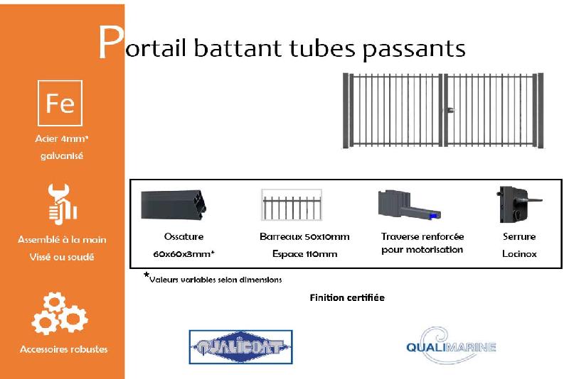 Portail battant tubes passants - 6000 / 1500_1