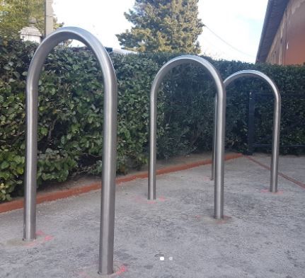 Support vélo en inox 304 ou 316L - tube Ø60mm - largeur 600mm - hauteur 1000mm_1