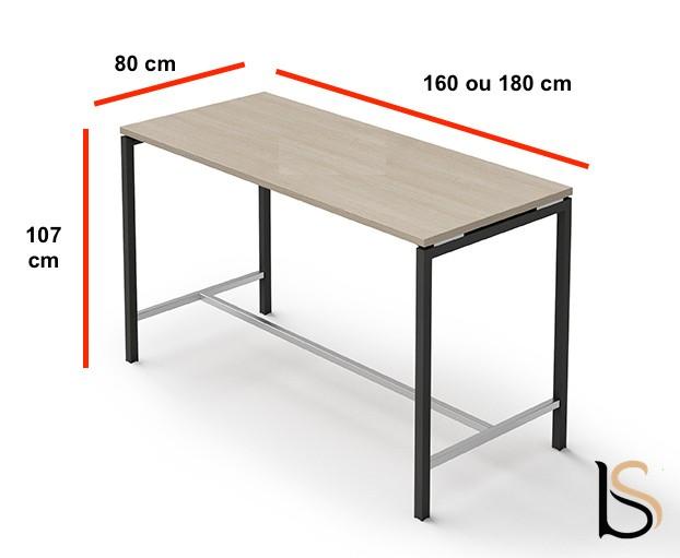 Table haute CREO - OFFICITY - Chêne blanchi, 180 x 80 cm_1