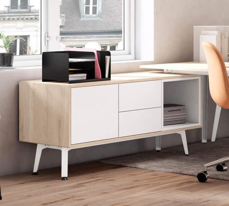 Bureau de direction Arky avec rangement. - 208, Blanc, Non_1