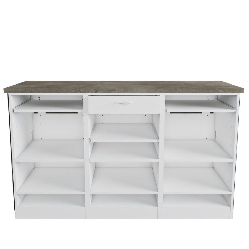 Comptoir Minimaliste DP finition béton et gris anthracite L172xP58xH100cm_1