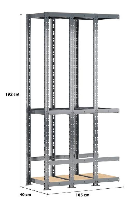 Extension étagère de rangement verticale Modulö - largeur 105 cm - Accessoires pour rayonnages_1
