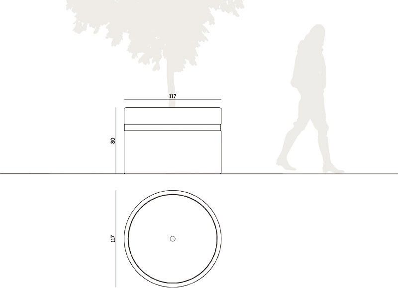 Jardinière Genewa 133141 - Komserwis - Béton sablé ou peint - Hauteur 80 cm_1