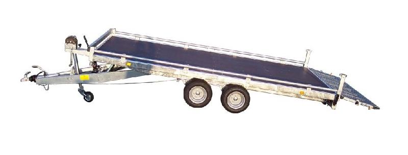 Remorque plateau roues dessous LIDER - PTAC : 2500 kg - 2 essieux freinés - 406 x 215 cm - Reference -HA752513-5 + CAP_1
