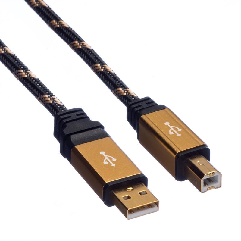 Roline gold câble usb 2.0, type a-b, 1,8 m_1