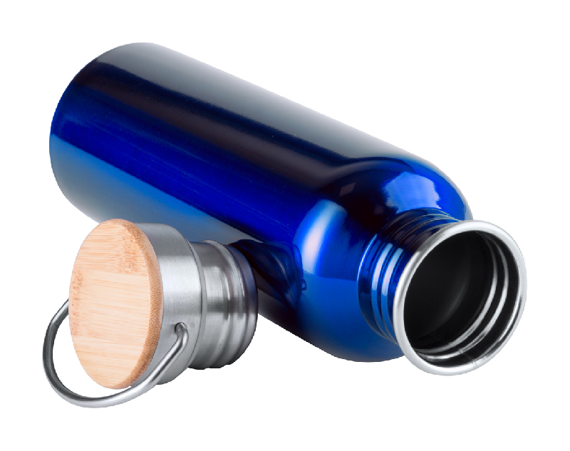 Gourde de sport en acier inoxydable coloré - 750 ml avec bouchon en bambou, livrée dans une boîte cadeau_1