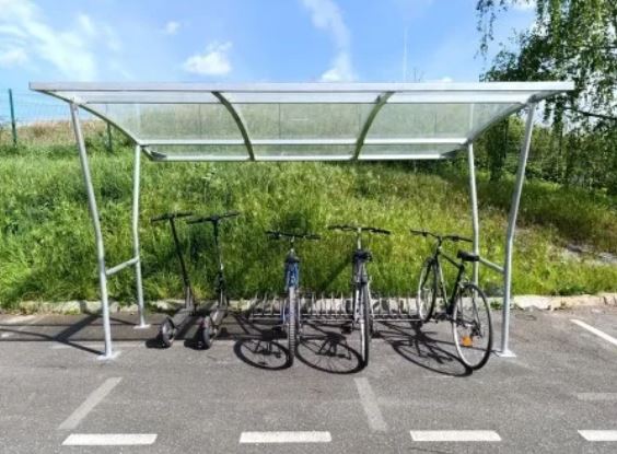 Abri Vélos Véloroof Toiture tôle polycarbonate translucide_1