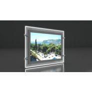Porte-affiche LED double face Crystal - Immocom - format A3 - ultra haute luminosité 6000 lumens_1