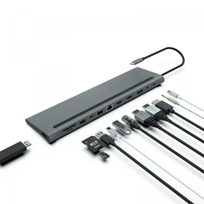 MCL MD1A99AZZUSB3C568 hub & concentrateur USB Type-C 5000 Mbit/s Aluminium_1