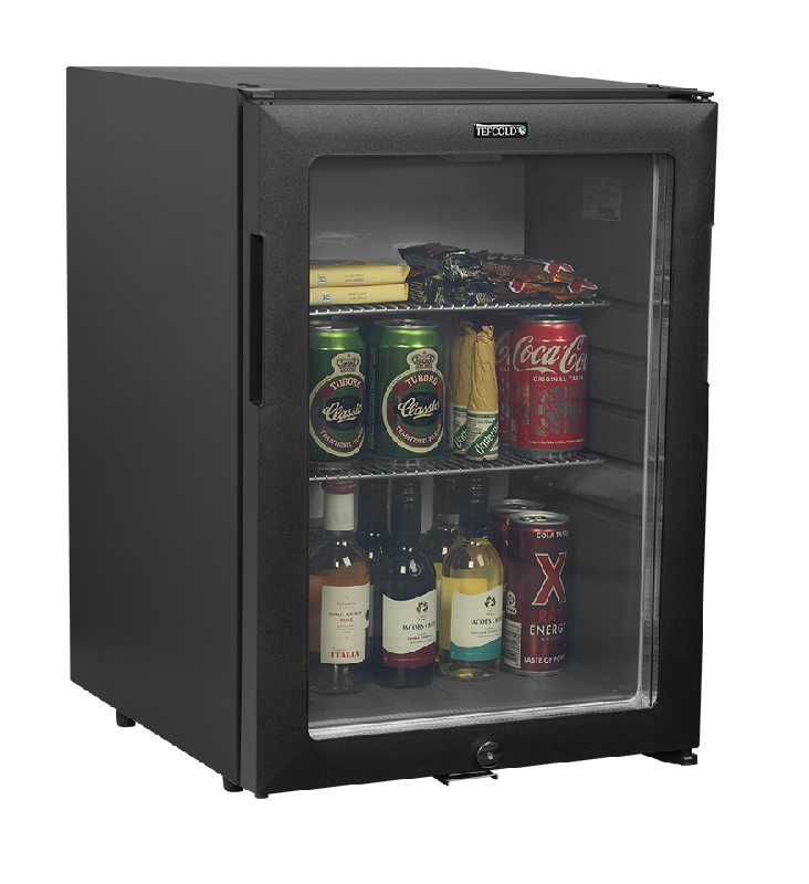 Réfrigérateur mini-bar noir avec porte vitrée | tefcold - TM44G-1_1