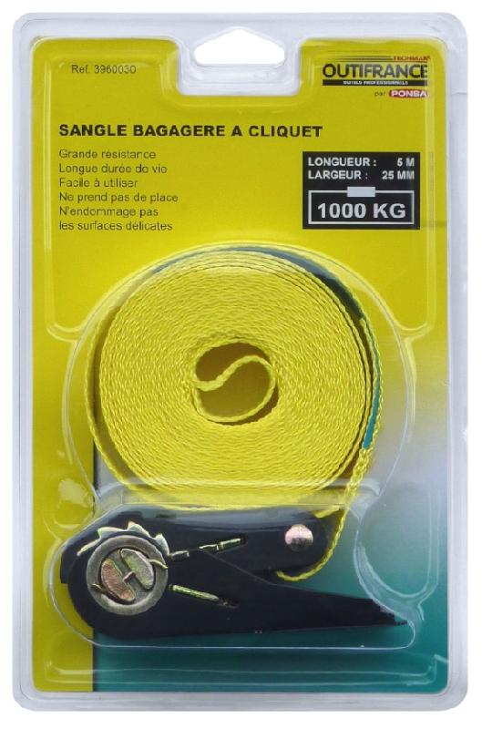 Sangle d'arrimage bagagère à cliquet 5 m - Capacité 500 kg_1