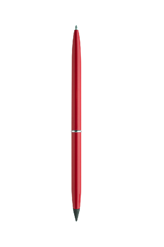 Stylo sans encre - 2 en 1 avec bille et pointe en alliage métallique - Aluminium recyclé - Couleur rouge_1