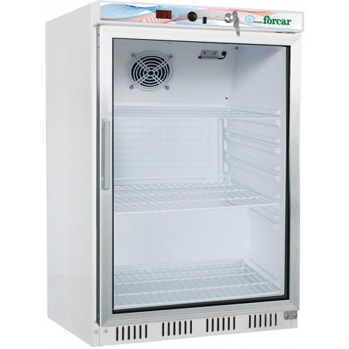 Armoire réfrigérée vitrée positive en laqué blanc intérieur en ABS 200L Forcar_1