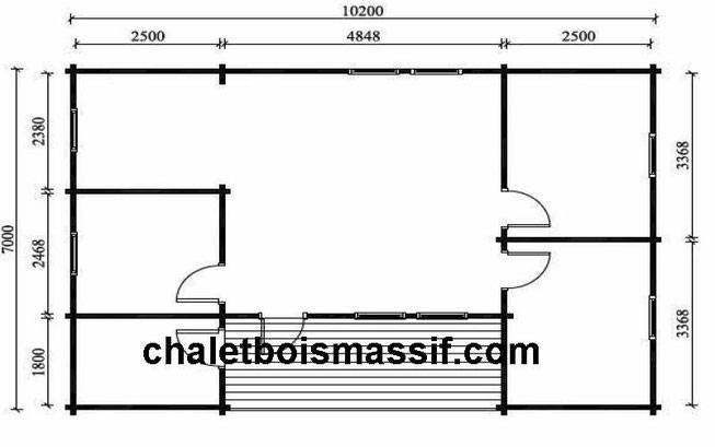 Chalet en bois plain-pied jura / 70 m² / en kit / toit double pente_1