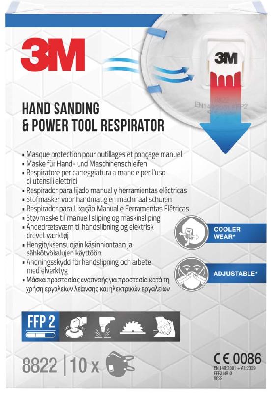 Lot de 10 masques anti-poussières FFP2 3M - protection respiratoire légère et confortable avec soupape Cool Flow™_1
