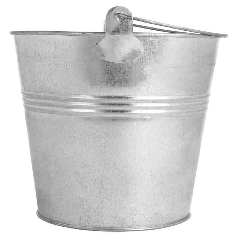 Mini seau métal argent Ø14x14cm - par 12_1