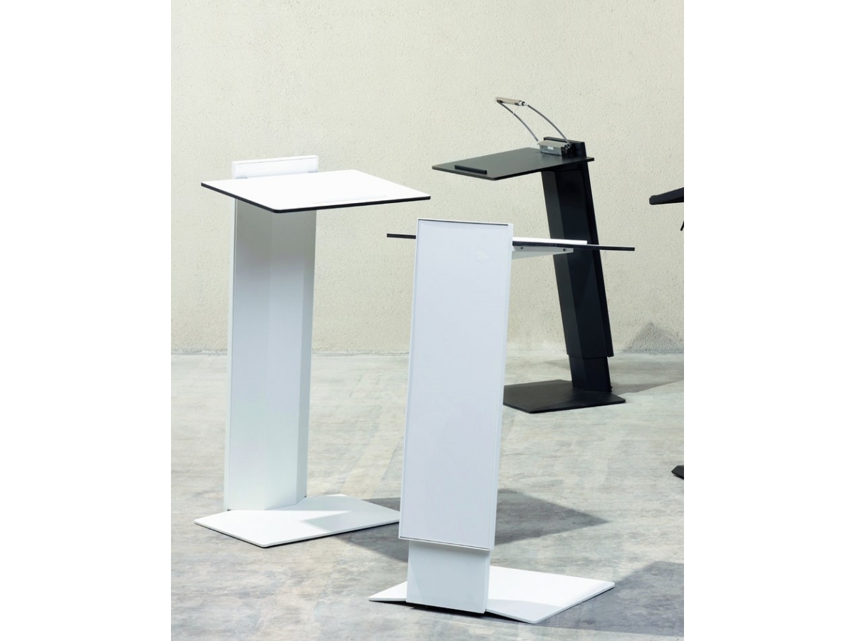 Pupitre de conférence LEVO - design moderne, hauteur fixe ou réglable, structure métallique_1