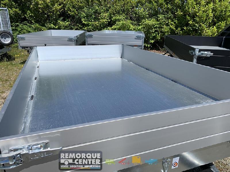 Remorque Benne SARIS - K1356 - 356 x 184 cm - PTAC : 2700 kg - 2 Essieux - Freinée - Pompe MANUELLE - Référence K1 306 184 2700 2_1