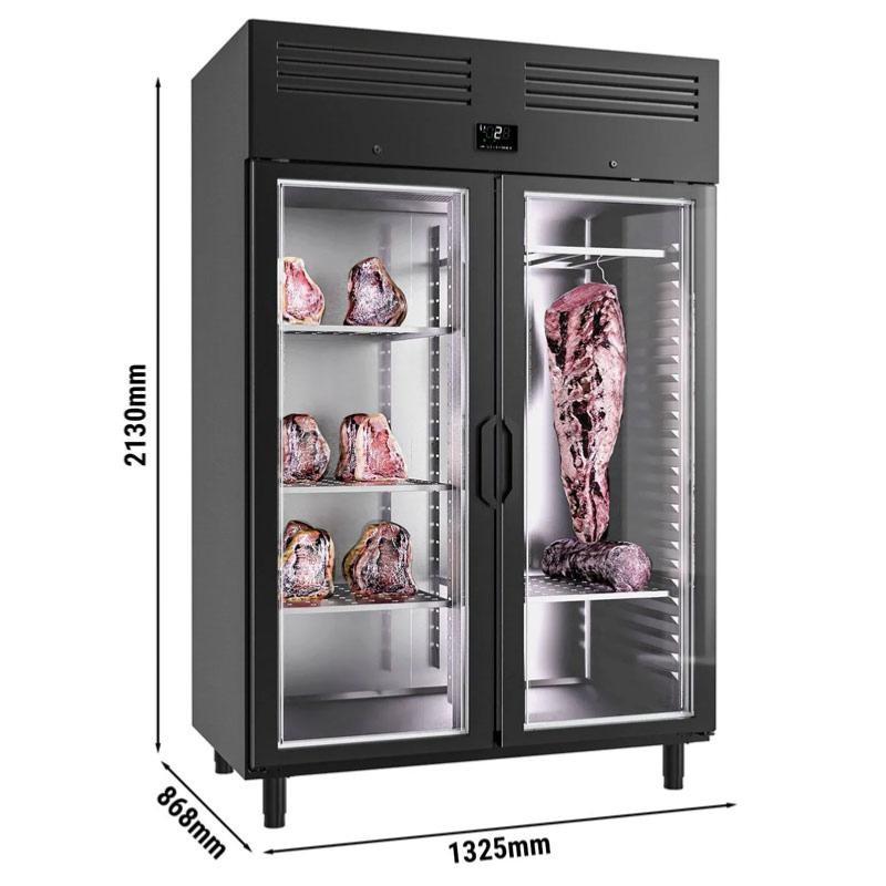 Armoire de maturation dry-aging - 1240 L - 2 portes vitrées - Noir | GGM Gastro_1