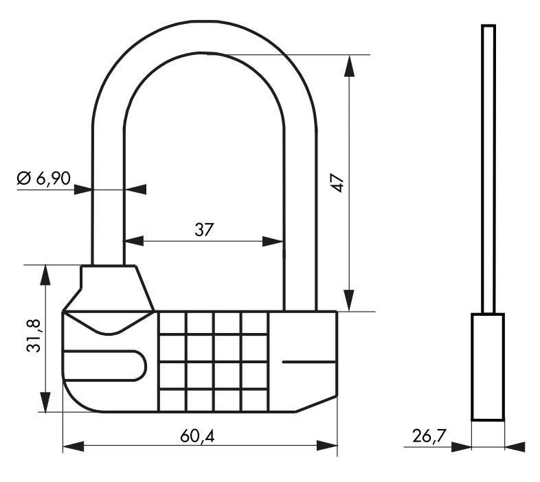 Cadenas Saturn - Anse 1/2 haute à combinaison modifiable - 4 ou 5 viroles - 10 000 combinaisons possibles - THIRARD_1