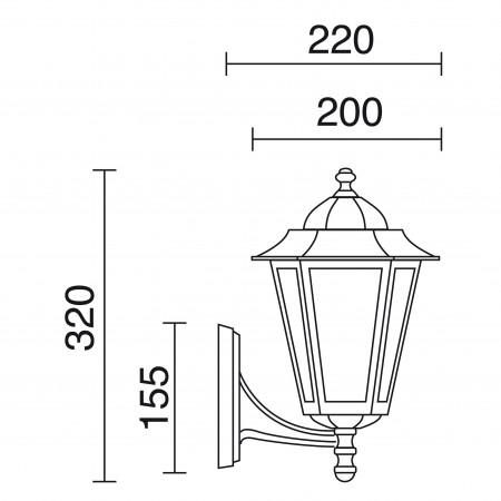 Luminaire extérieur classique - Elite 6 IP43 E27 42W noir - DOPO 5157_1
