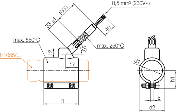 Collier chauffant - H1133 - 230V - Puissance 100W à 250W_1