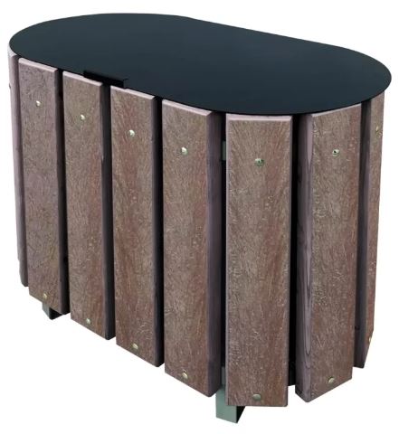 Poubelle publique Corbeille Alloa Bi Flux - plastique recyclé - 2 x 48 litres - avec ou sans couvercle - 61,5 kg ou 67 kg_1