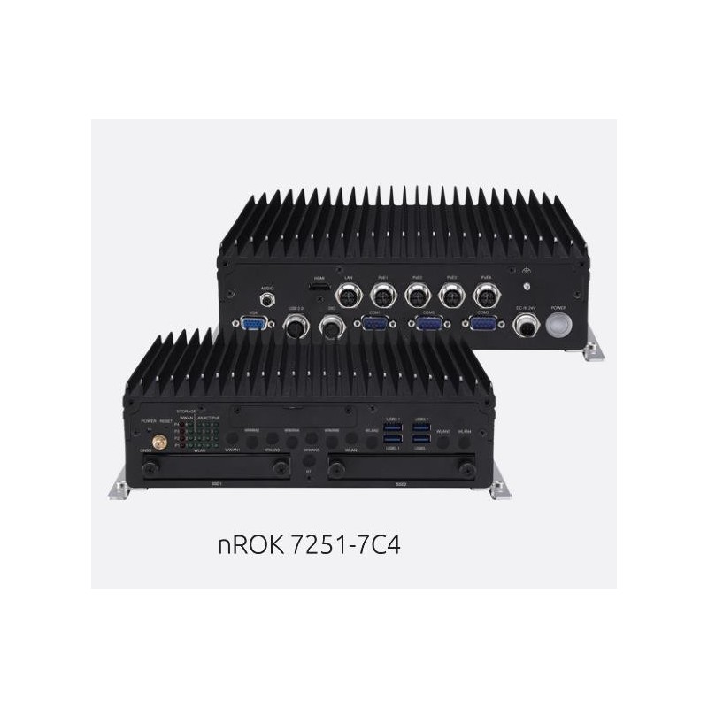 PC industriel Nexcom - PC transport ferroviaire EN 50155 - Série nROK 7251 - Processeur Intel® Core 9ème génération i7/i5/i3 - Jusqu'à 64GB DDR4_1