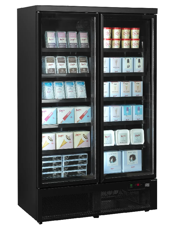 Congélateur vertical vitré Atom Maxi F2DBB (1006 / 702L) Noir TEFCOLD_1