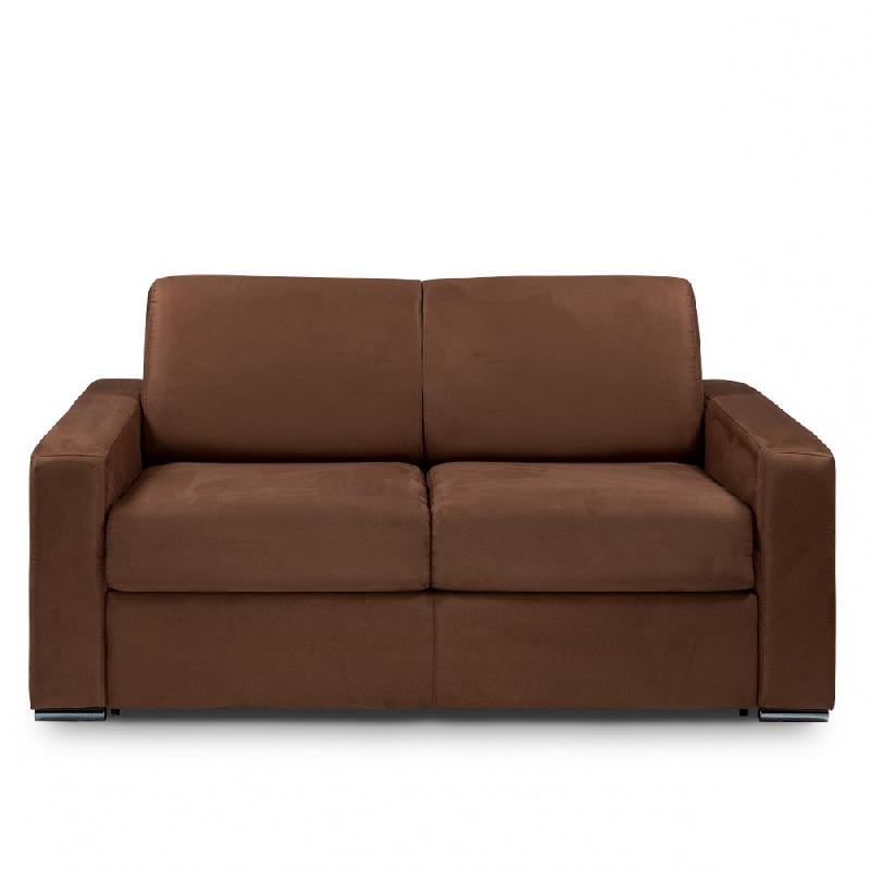 Canapé-lit convertible express Dreamer 2-3 places - Matelas 16 cm microfibre marron - Couchage 120x197 cm_1