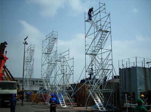 Échafaudage d’accès - Dacame France SAS - tubes d'acier Ø 48,3 x 3,2 mm - normes NF-EN 12810 et NF-EN 12811_1