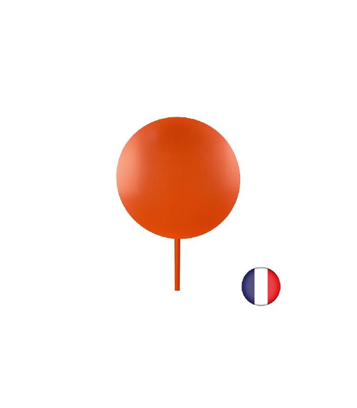 Signalétique métal couleur orange sur pied avec rond diamètre 30 cm - Référence : LSTF300OR_1