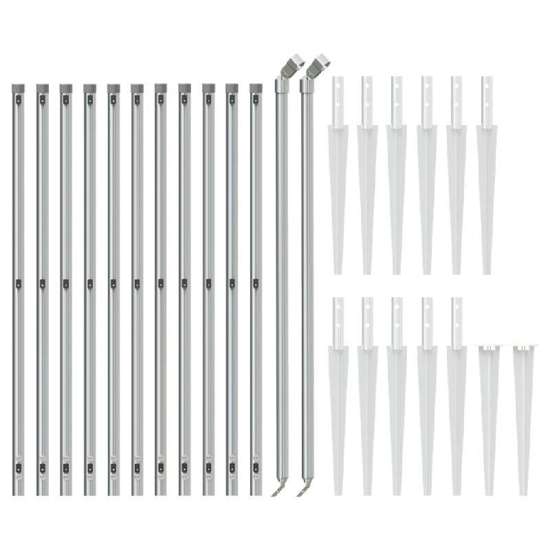 Vidaxl clôture à mailles losangées avec ancrage argenté 1,1x25 m 154026_1