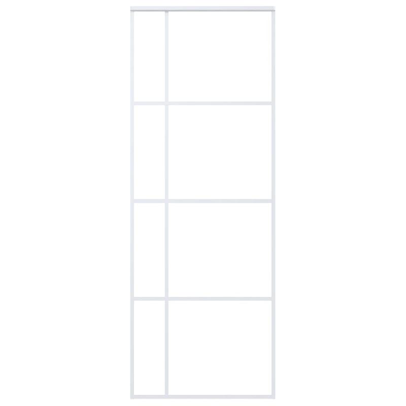 Vidaxl porte coulissante verre esg et aluminium 76x205 cm blanc 151680_1