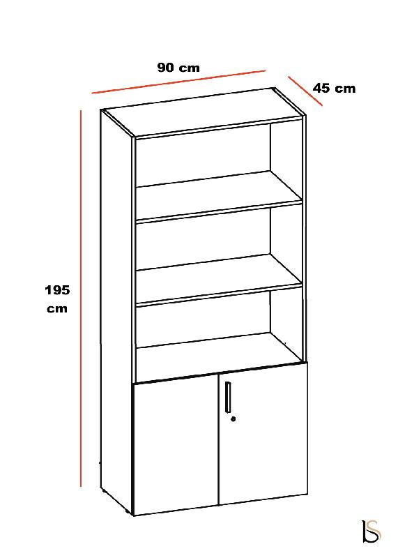 Armoire haute mixte à portes battantes Luxury - Ofitres - Alu_1