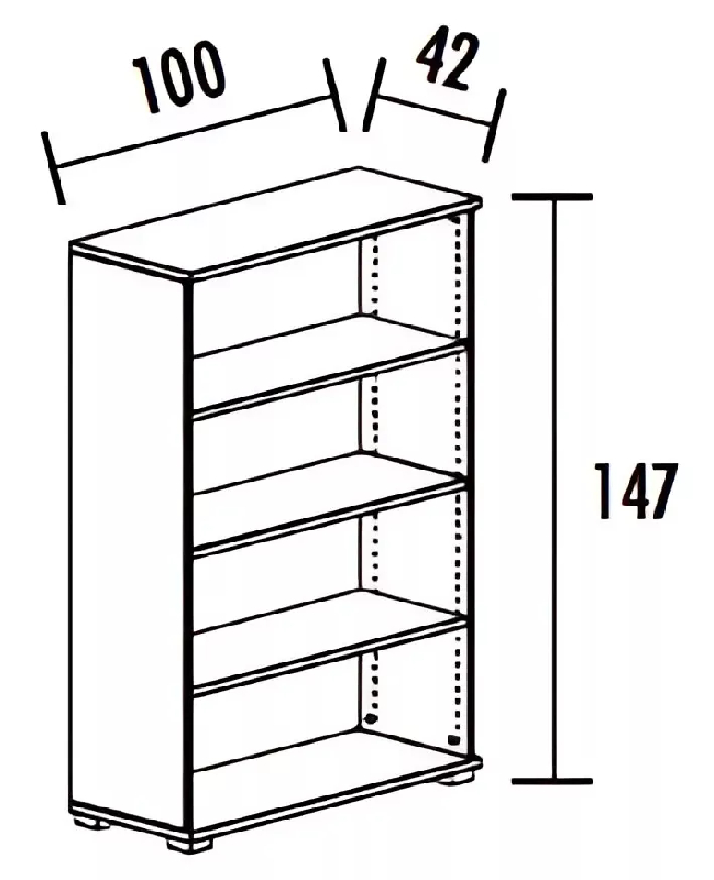 Armoire ouverte 3 étagères (L : 100 cm x P : 42 cm x H : 147 cm) So Laroya_1