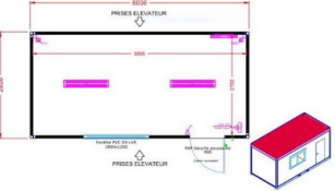 Bâtiment modulaire 6 par 3m - Structure galvanisée juxtaposable, superposable R+2 - BTS OSR 18_1