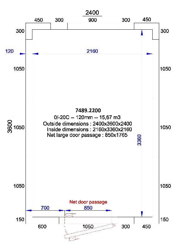 Chambre froide positive/négative 2400x3600x2400 - 120mm Pro Line Combisteel_1