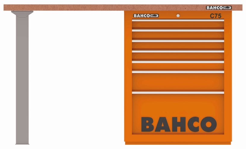 Établi usage intensif - Plateau MDF robuste 1800/1500 x 750 x 40 mm - 2 pieds, 7 tiroirs - 1495KH7WB15TD_1