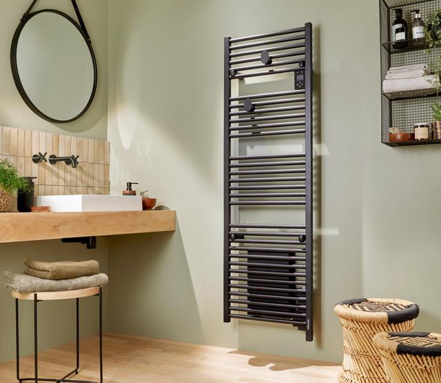 Radiateur sèche-serviettes connecté Doris avec soufflerie 1750W Noir - Atlantic - 851243_1
