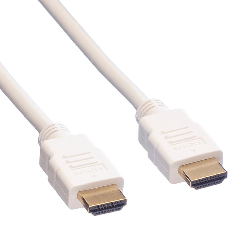 ROLINE Câble HDMI High Speed avec Ethernet, blanc, 2 m_1