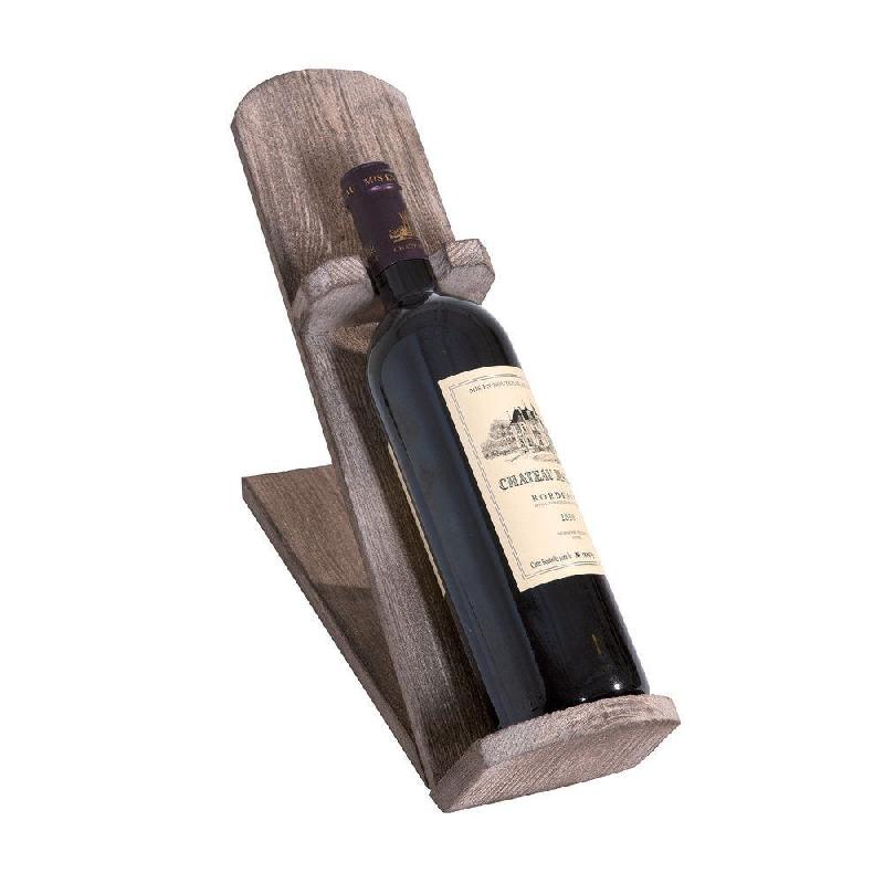 Porte-bouteille incliné Héritage - pin vieilli - L10xP26xH35cm - Gris_1