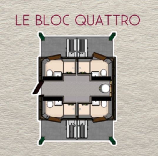 Sanitaires publics extérieurs - Sanilodge Quattro avec 4 cabines accessibles PMR_0