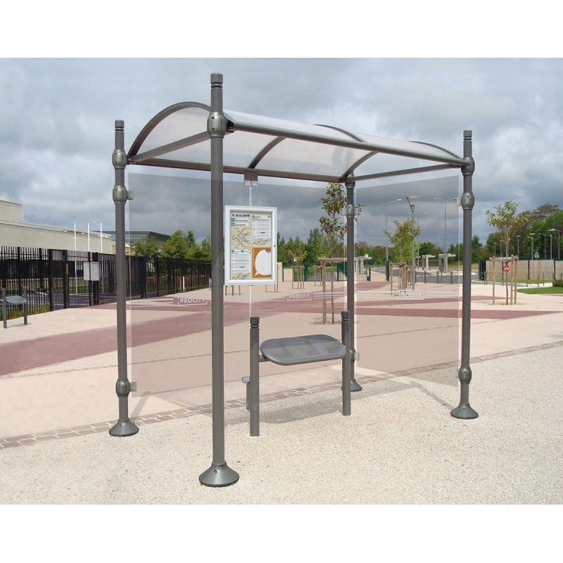 Station bus Province City - Ref 529220.Gpro - Abri de bus avec pommeaux personnalisables et bardage en verre sécurisée_1