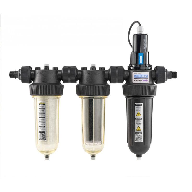 Sterilisateur trio-uv CINTROPUR 4100 26/34 - 230v - 50hz - désinfection des eaux de puits contaminées - équipé d'un préfiltre 25μm et d'un filtre à charbon actif_1