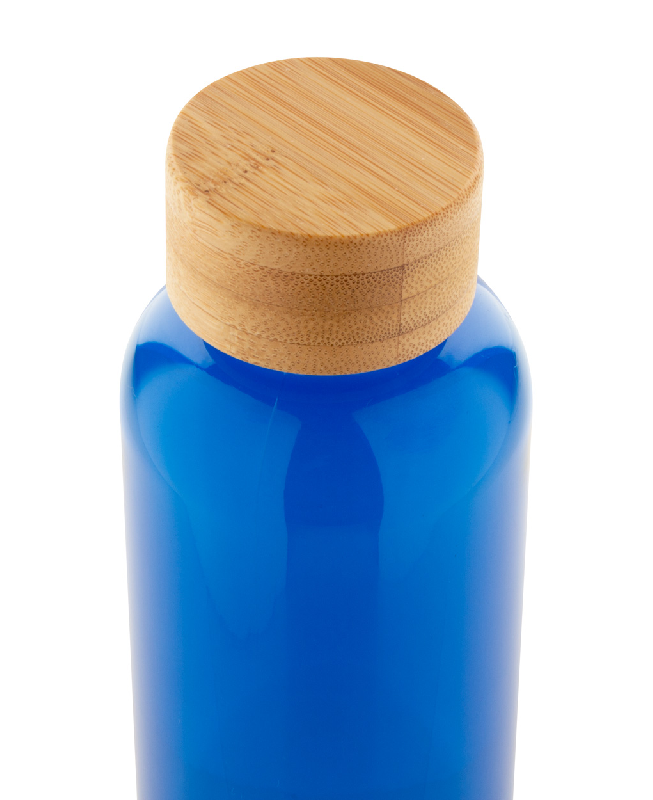 Bouteille en RPET - 500 ml avec couvercle en bambou - Sans BPA - Couleur bleu_1