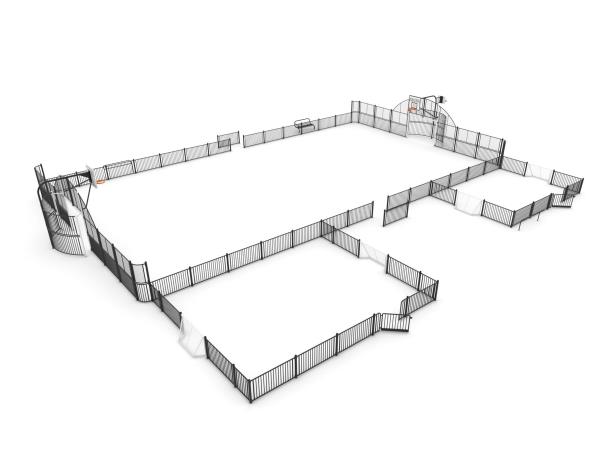 Terrain multisport Arena San Francisco 8019763 - Hags - Bleu avec scellement béton_1