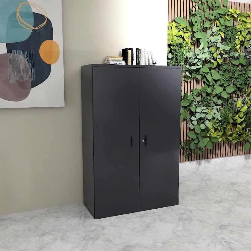 Armoire de bureau monocolore hauteur 159 cm - Mobel linea - 100, Gris anthracite_1