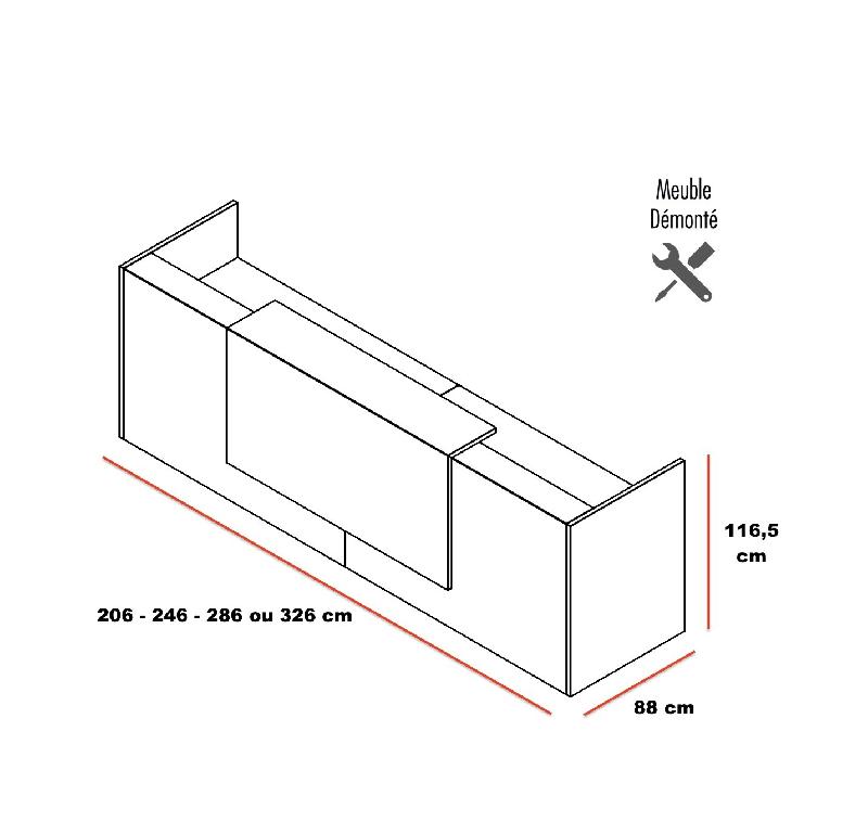 Banque d'accueil Z2 cuir haut de gamme - Officity - 206, Eucalyptus, Cuir brun_1
