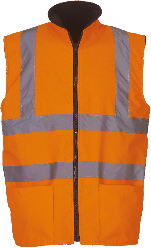 Bodywarmer réversible haute visibilité - Yoko - Réf: YHV008F - Imperméable et conforme EN ISO20471:2013 catégorie 2_1